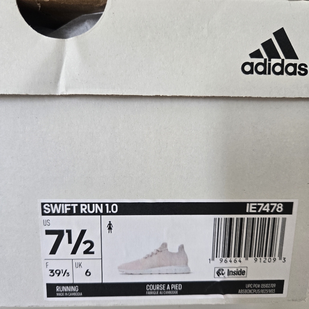 Adidas Swift Run 1.0 Women's Running Shoes Size 7.5 Wonder Quartz Cloud White - Picture 9 of 9